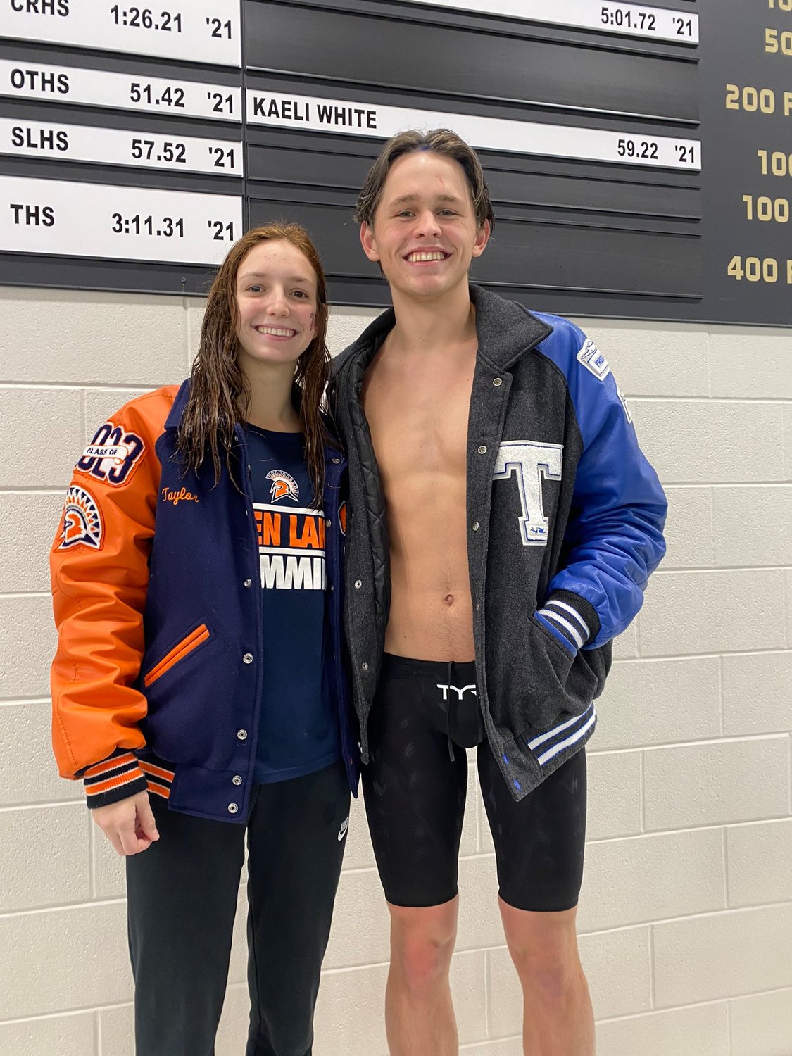 Seven Lake's Taylor Craft and Taylor's Logan Pack were named the athletes of the meet at the District 19-6A swimming and diving meet